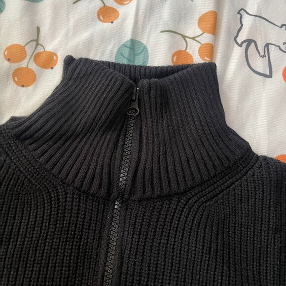 Stone Island Ribbed Cardigan in Black - Picture 2 of 8
